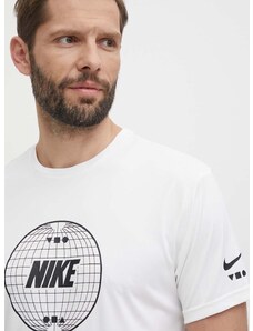 Nike edzős póló Lead Line fehér, nyomott mintás