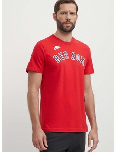 Nike pamut póló Boston Red Sox piros, férfi, nyomott mintás