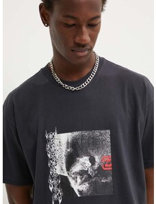 Billabong pamut póló fekete, férfi, nyomott mintás, ABYZT02311