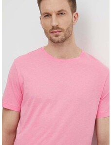 United Colors of Benetton pamut póló rózsaszín, férfi, sima