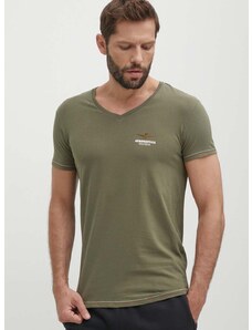 Aeronautica Militare t-shirt zöld, férfi, sima, AM1UTI004