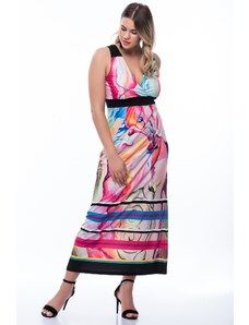 Şans Women's Plus Size Colorful Strapless Dress