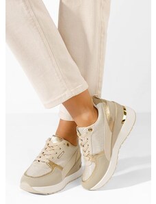 Zapatos Zaneta bézs platform sneaker cipő