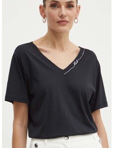 Karl Lagerfeld t-shirt női, fekete, 245W1709