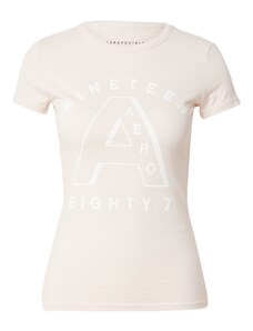 AÉROPOSTALE Póló 'NINETEEN EIGHTY 7' krém / homok
