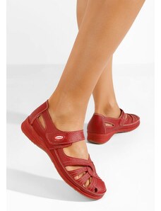 Zapatos Parina piros bőr balerina