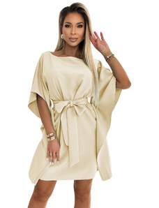 NUMOCO 287-28 SOFIA Butterfly dress with a binding at the waist - beige