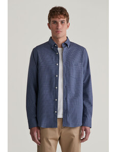 ING GANT REG HOUNDSTOOTH WOOL FLANNEL SHIRT EVENING BLUE