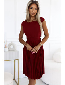 NUMOCO Bordó ruha rakott szoknyával CELESTE 311-15
