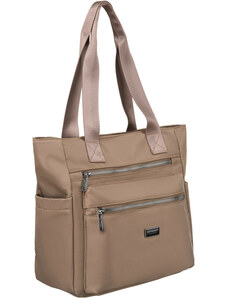 Peterson bézs színű női shopper táska ezüst részletekkel PTN CTY-06