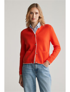 KARDIGÁN GANT COTTON KNIT JACKET ORANGE RED