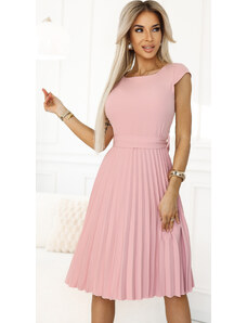 NUMOCO Púderrózsaszín ruha rakott szoknyával CELESTE 311-19