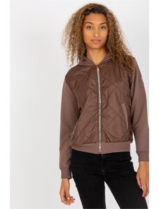 FiatalDivat Steppelt bomber kabát cipzárral és kapucnival modell 22611 barna