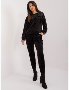ITALY MODA Fekete velúr szett masnival DHJ-KMPL-8870.59-black