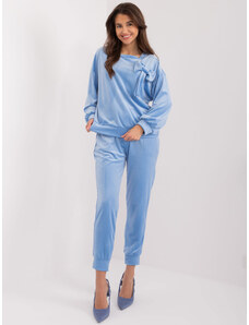 ITALY MODA Világoskék velúr szett masnival DHJ-KMPL-8870.59-light blue