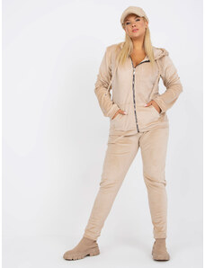 RELEVANCE Bézs velúr tréningruha RV-KMPL-5961.18X-light beige