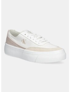 Calvin Klein Jeans sportcipő VULC FLATFORM LOW CV MIX MG fehér, YW0YW01770