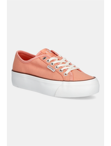 Calvin Klein Jeans sportcipő VULC FLATFORM CTN LOGO TAG narancssárga, YW0YW01838