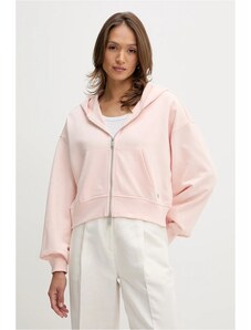 Calvin Klein Jeans pamut melegítőfelső narancssárga, sima, kapucnis, LV047C216G