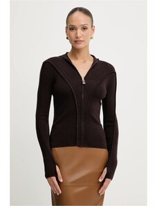 Victoria Beckham gyapjú kardigán barna, könnyű, 1325KTP006406A
