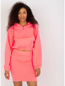 BASIC Fluo rózsaszín női pulóver és szoknya szett EM-KMPL-705.25-fluo pink