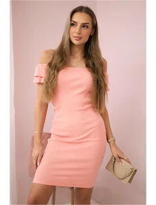 Kesi Ribbed dress with apricot pleats