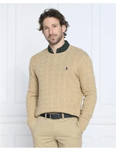 POLO RALPH LAUREN gyapjú kötött pulóver | slim fit kasmír hozzáadásával