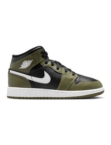 Air Jordan 1 Mid "Medium Olive" (GS) - Gyerek - Tornacipő Jordan - Fekete - DQ8423-092