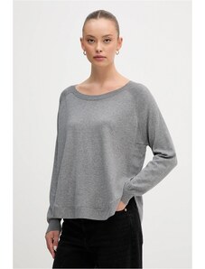 United Colors of Benetton pulóver gyapjúkeverékből könnyű, szürke, 1Y6SD10EG