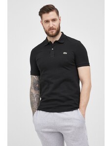 Lacoste pamut póló fekete, sima