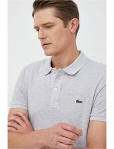 Lacoste pamut póló szürke, sima