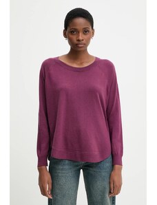 United Colors of Benetton pulóver gyapjúkeverékből könnyű, lila, 1Y6SD10EG