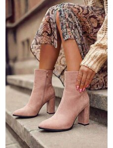 Zapatos Adalina v2 bézs magassarkú bokacsizma