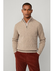 PULÓVER HACKETT LONDON LAMBSWOOL CABLE HZIP