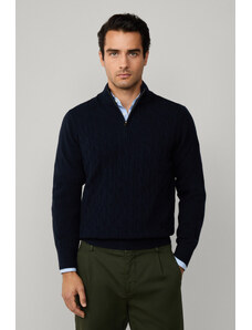 PULÓVER HACKETT LONDON LAMBSWOOL CABLE HZIP