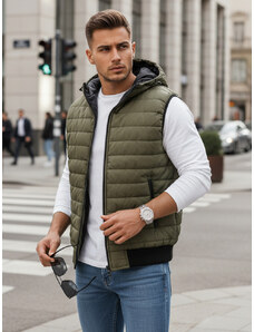 BASIC Sötétzöld mellény kapucnival TX4237