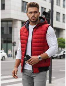 BASIC Piros férfi mellény kapucnival TX4265