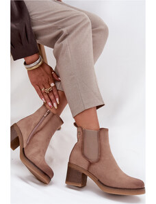 Kesi Bézs színű nőiNői bokacsizma Zelia oszlopon