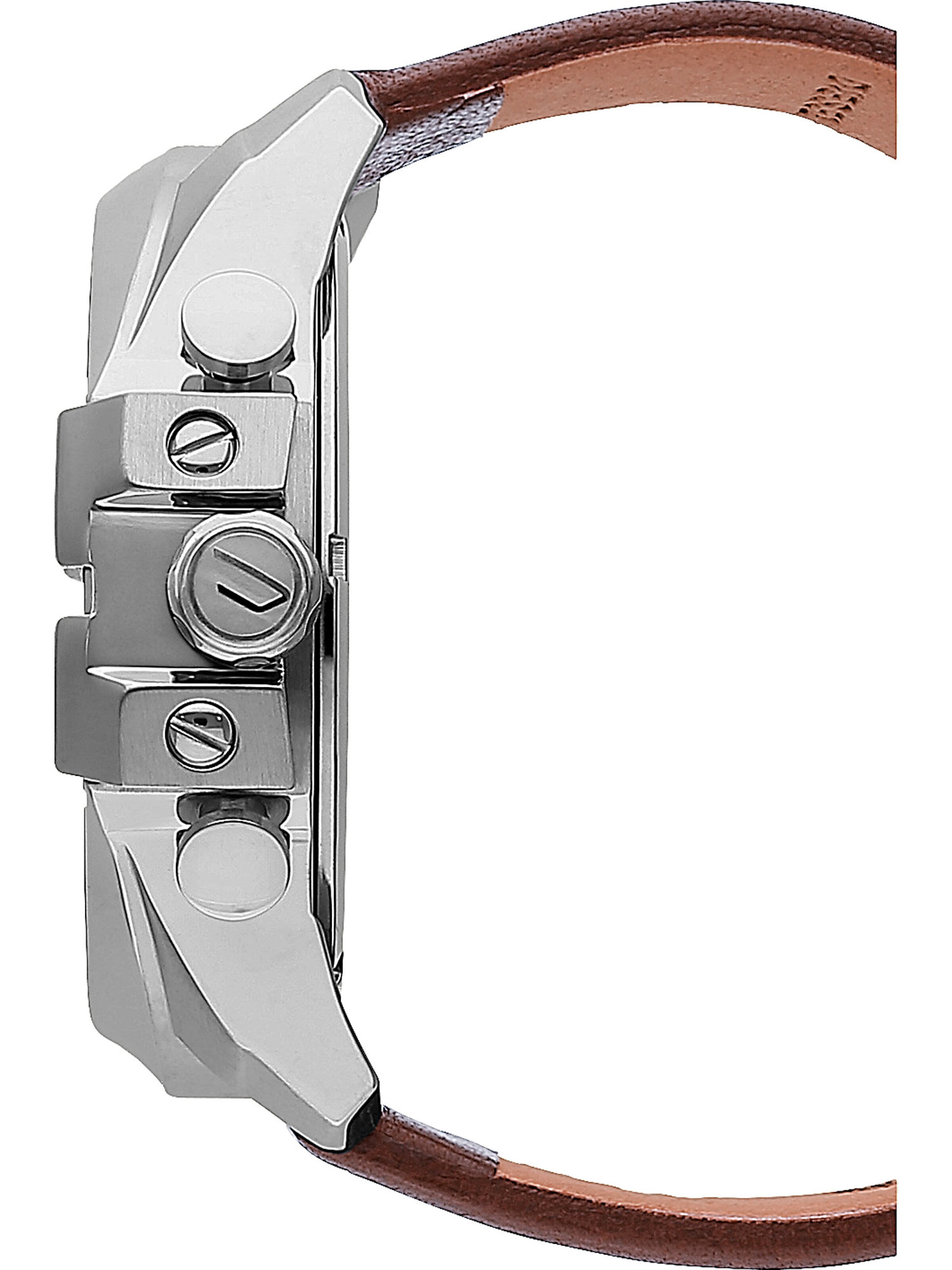 DIESEL Analóg órák 'Mega Chief' sötét barna / ezüst