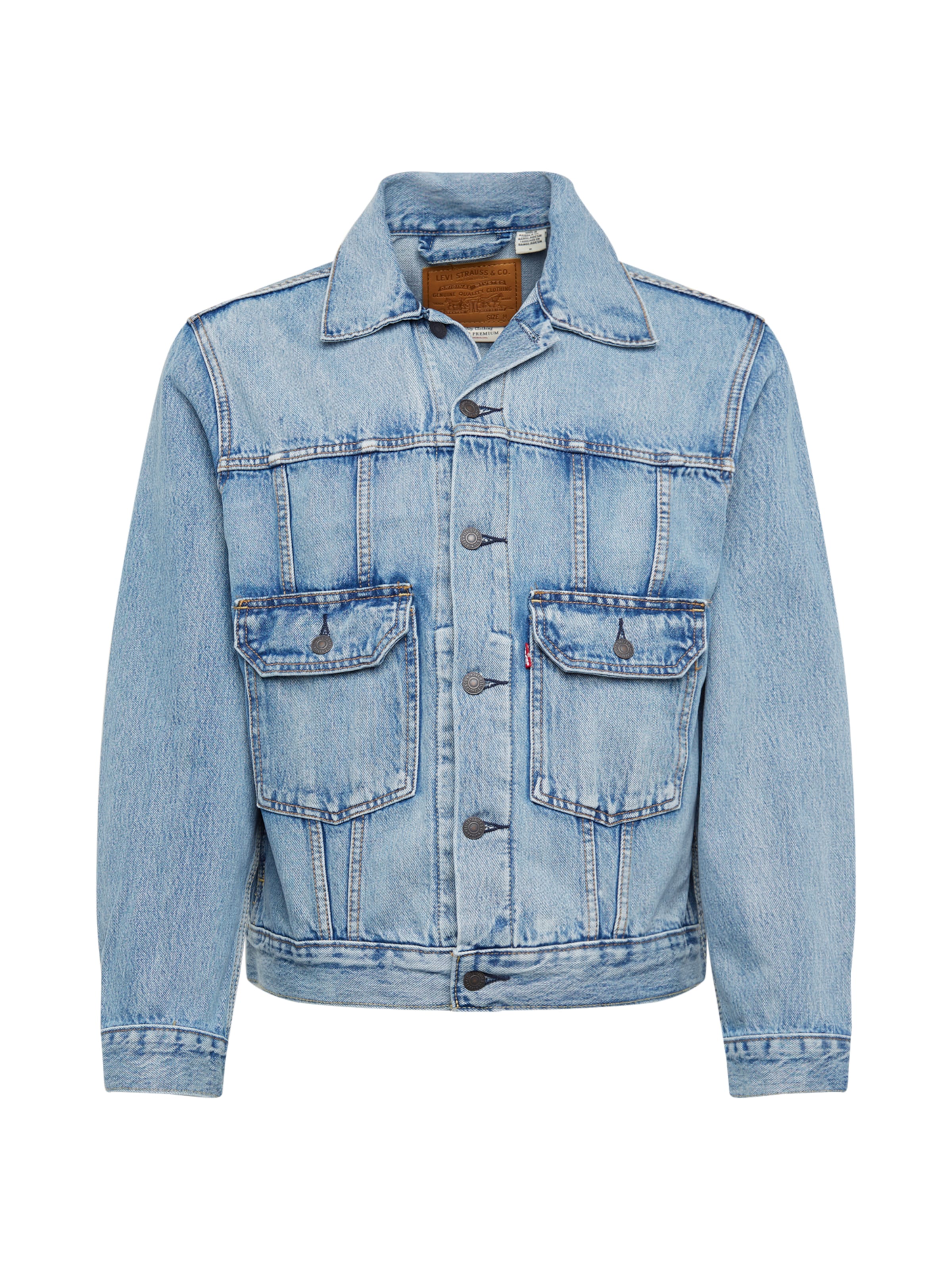 LEVI'S Átmeneti dzseki 'IRONIC ICONIC TRUCKER' kék farmer LEVI'S Átmeneti dzseki 'THE VIRGIL TRUCKER' fehér farmer