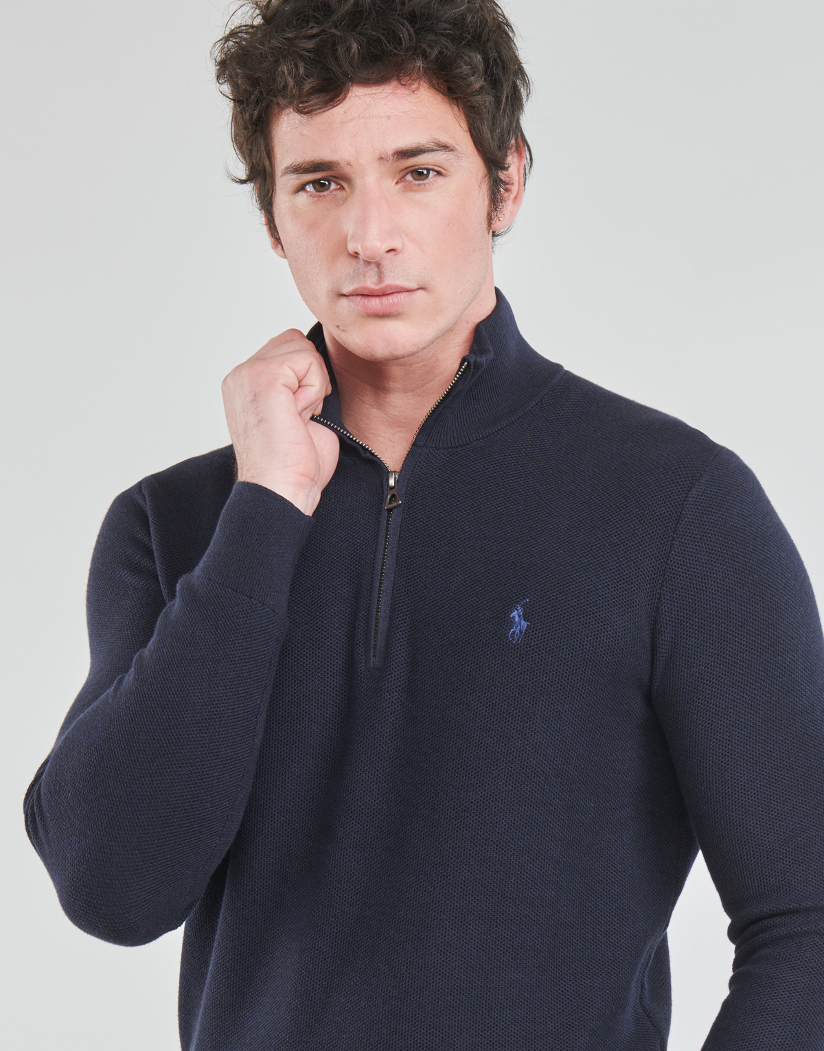 Polo Ralph Lauren PULL DEMI ZIP TEXTURE EN COTON PIMA MAILLE TEXTURE