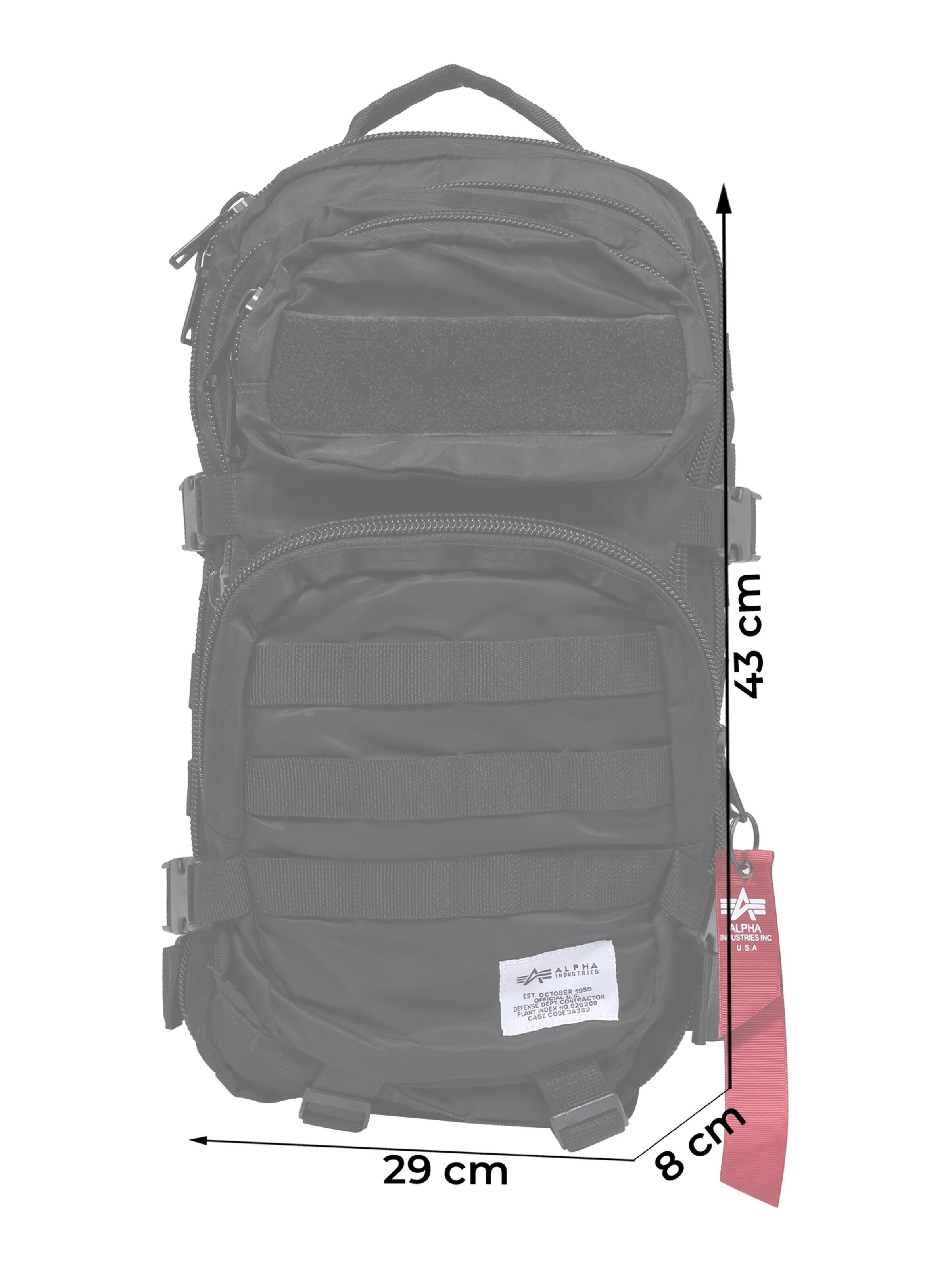 ALPHA INDUSTRIES Hátizsák 'Tactical' fekete