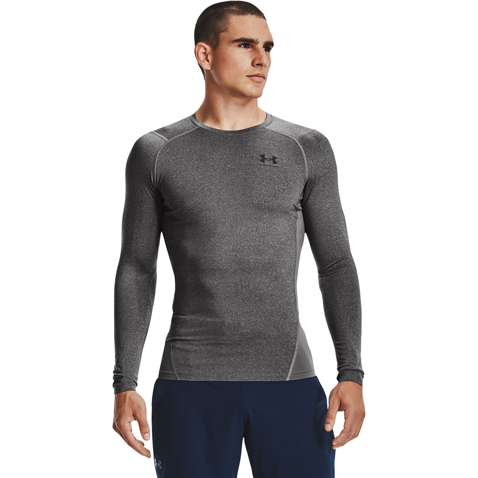 Póló Under Armour Hg Armour Comp LS Carbon Heather/ Black M