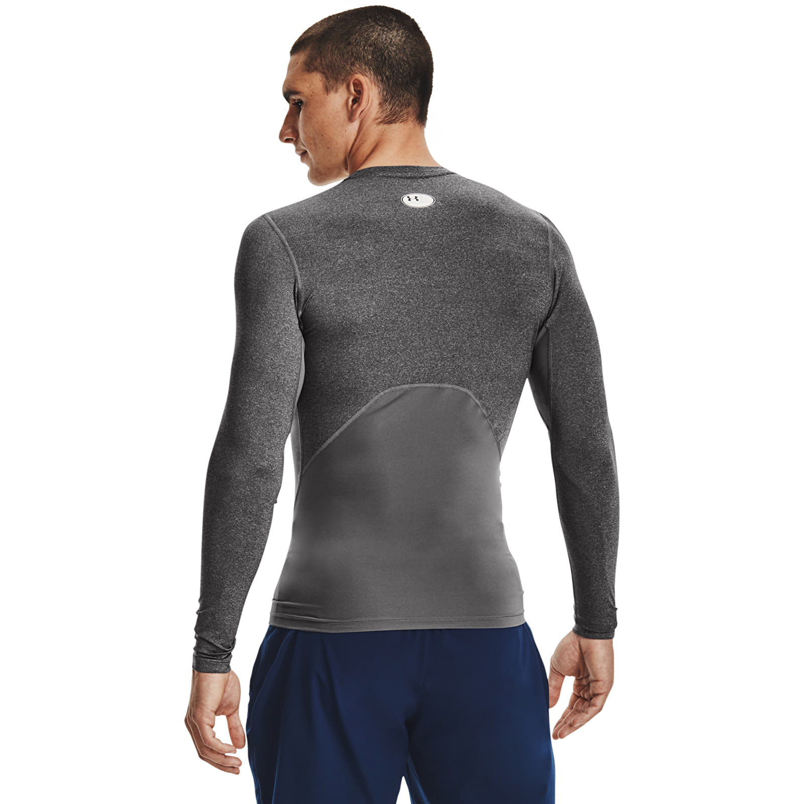 Póló Under Armour Hg Armour Comp LS Carbon Heather/ Black M