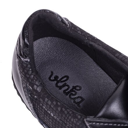 Vlnka Női tépőzáras bőr félcipő Stella, fekete felnőtt cipő