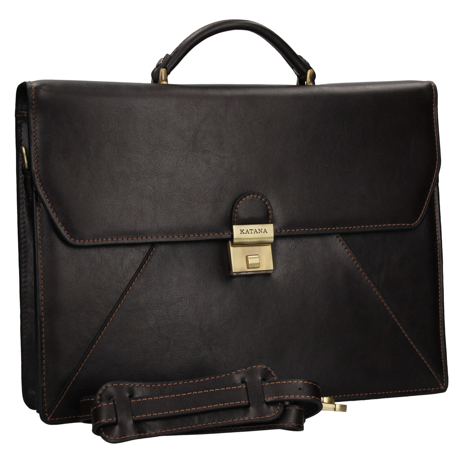 Férfi bőr aktatáska Katana Monaco - sötétbarna