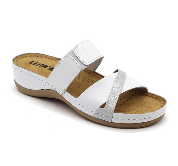 909 LEON Comfort női bőr papucs