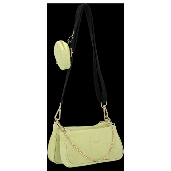 Bőr táska univerzális Vittoria Gotti lime B40