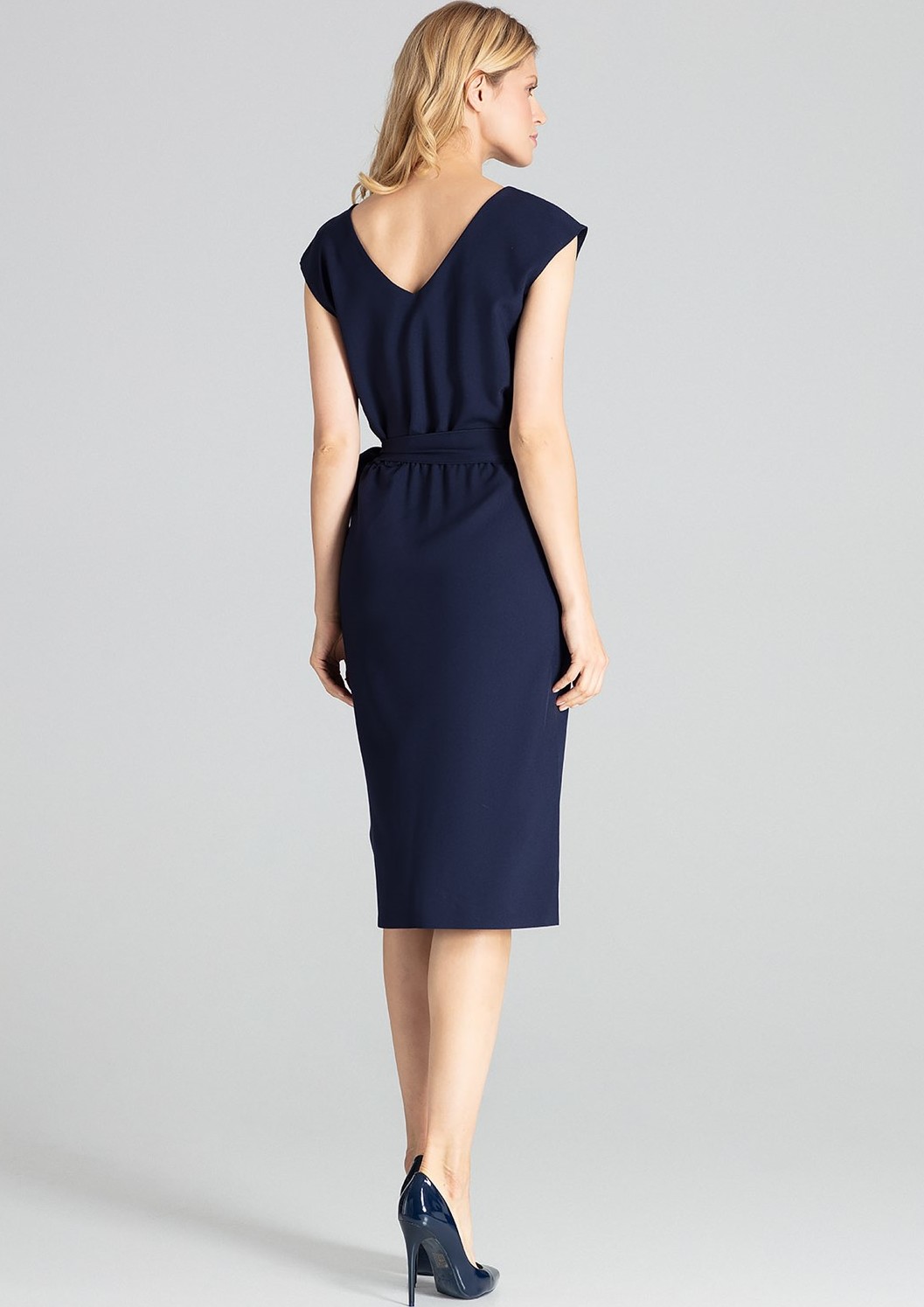 FIGL Elegáns ruha övvel M674 Navy