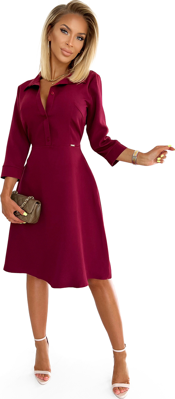 NUMOCO AMALIA Elegáns bordó ruha 286-5